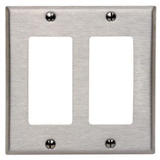 LEVITON 84409-40 PLAQUE 2G DEC SS