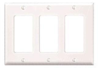 LEVITON PJ263-W PLAQUE 3G DECORA MEDIUMNYLON