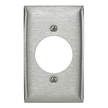 HUBBELL SS725 PLATE 1G RECEIVER 1.68IN@1.72 STAINLESS STEEL