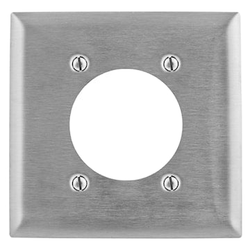 HUBBELL SS701 PLAQUE 2G 1REC 30@60A ACIER IN