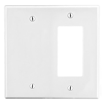 HUBBELL P1326W PLATE 2G 1 STYLE DECORA1 BLANK WHITE