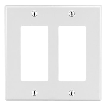 HUBBELL P262W PLATE 2G 2 DECORATIVE STYLE WHITE