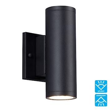GALAXY LIGHTING L325532BK LUM WALL LED CYL ROUND 2.75IN 2X10W 3K 1500LM BLACK