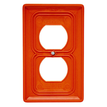 HUBBELL NP8OIG PLATE 1G DUPLEX ORANGE(ISOLATED GROUND) BLACK