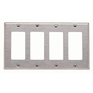 LEVITON 84412-40 PLAQUE 4G DEC SS