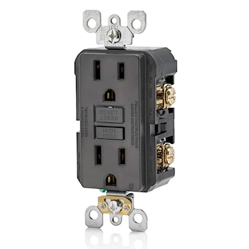 LEVITON GFNT1-E GFCI RECEIPT SELF TEST 15A125V BLACK