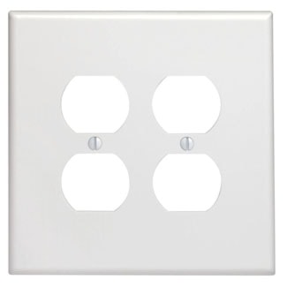 LEVITON 88116 PLAQUE DOUBLE 4TROUSURDIMENSIONNE BLANC
