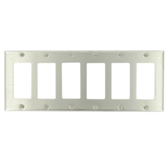 LEVITON 84436-40 PLAQUE 6G DEC SS