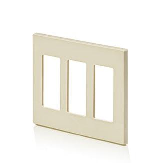 LEVITON 80311-ST PLAQUE 3G DECORA SANS VIS AMANDE CLAIR