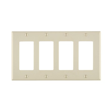 LEVITON 80412-T PLAQUE 4G DEC PLASTAMANDE CLAIR