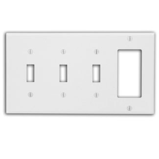 LEVITON P326-W PLAQUE MUR 4G INTERR DECBLANC