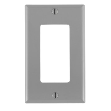 LEVITON 80401-NGY PLATE 1G DEC THERMO WITH SCREWS GRAY