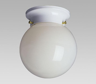 GALAXY LIGHTING 61035W-W Plafonnier Incandescent rond 6 po abat-jour en verre blanc