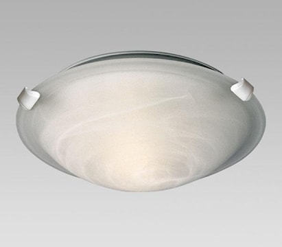 GALAXY LIGHTING 680112MB-WH 12.75" Round Incandescent Ceiling Light with White Marbled Glass 