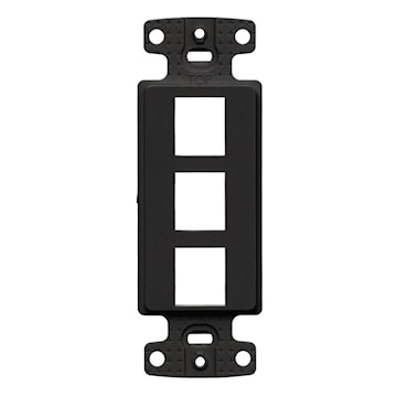 HUBBELL NS613BK NetSelect Products, Decorator Plate Frame, Keystone, 3 Port, Black 