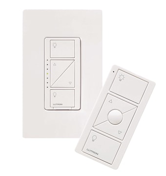 Caséta Set with Dimmer, Claro Single Wall Plate and Pico Remote Control - White