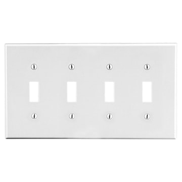 HUBBELL PJ4W PLAQUE 4G 4 BASCULE MEDIUM BLANC