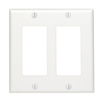 LEVITON 80409-CNW PLAQUE 2G DEC PLAST 347VBLANC