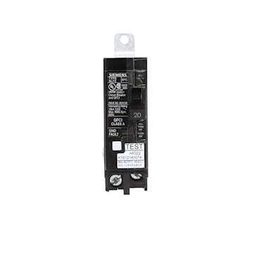 SIEMENS BF120A DISJ DFT 20A 1P 120V 10KA BOLT UNIPO 5MA 