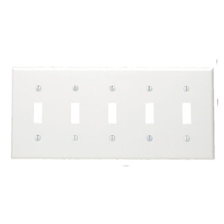 LEVITON 88023 PLAQUE 5G INTERR PLASTBLANC