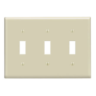 LEVITON 86011 PLAQUE 3G INTERR PLASTIVOIRE