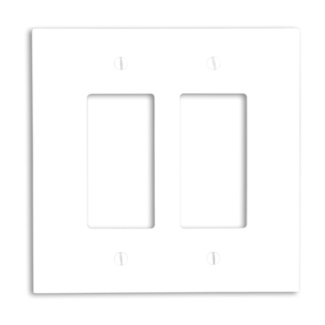LEVITON 88602 2G DEC OVERSIZED WHITE PLATE 
