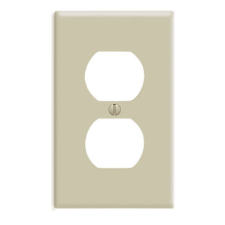 LEVITON 86003 PLAQUE 1G DUPLEX PLASTIVOIRE