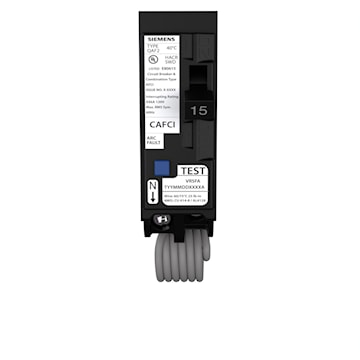 Disjoncteurs combinés anti-arcs unipolaires et bipolaires (CAFCI) 1 pôle, 120V 15A 10KA