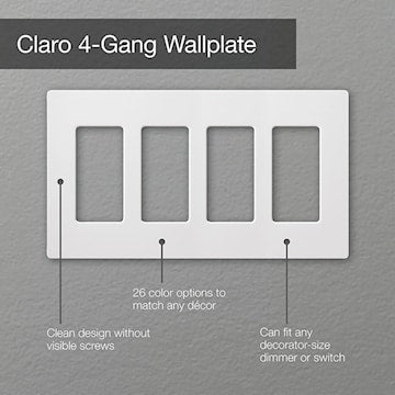 LUTRON CW-4-WH PLAQUE MUR QUADRUPLEBLANC CLARO