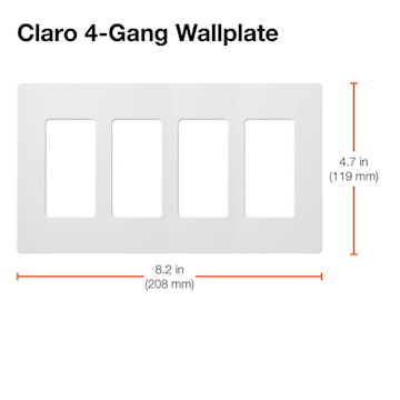 LUTRON CW-4-BL PLAQUE MURALE 4 GANG NOIR