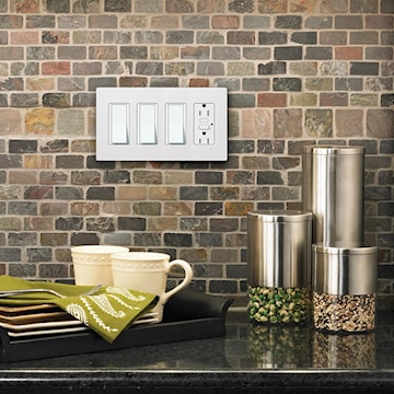 LUTRON CW-4-WH PLAQUE MUR QUADRUPLEBLANC CLARO
