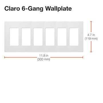 LUTRON CW-6-WH PLAQUE MURALE 6 GANG BLANC
