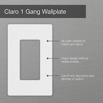 Claro single wall plate, satin finish - snow white color 