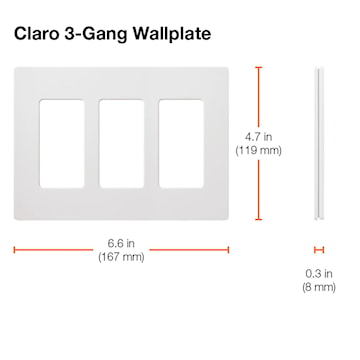 LUTRON CW-3-SS TRIPLE WALL PLATE INOX STEEL 