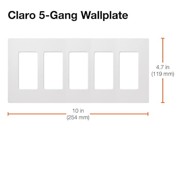 LUTRON CW-5-WH 5-GROUP PLATE WHITECLAIR 