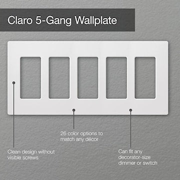 LUTRON CW-5-BL 5-GANG WALL PLATE BLACK 