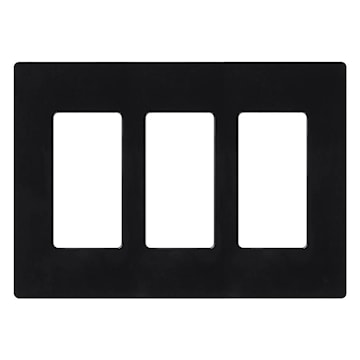 LUTRON CW-3-BL 3-GANG WALL PLATE BLACK 