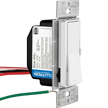 LUTRON DVCL-153P-BL GRAD. DIVA CFL LED 3 VOIES UNIPOLAIRE NOIR