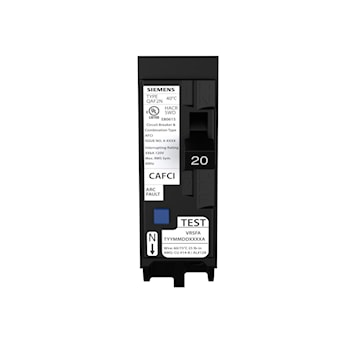 SIEMENS US2:QA120AFCNCSA DISJ 1P 20A 10KA AFCI NEUTRAL PLUG-IN 