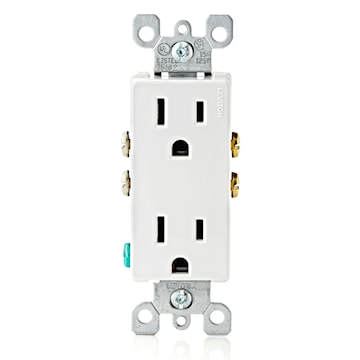 LEVITON 5325-W RECEPT 15A 125V DEC DUPLEX WHITE (AI) 