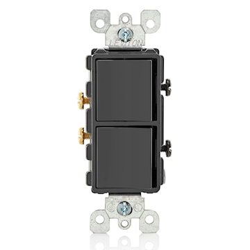 LEVITON 5634-E DOUBLE INTERR 15A 1P 120V BLACK