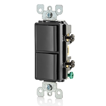 LEVITON 5634-E DOUBLE INTERR 15A 1P 120V BLACK