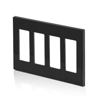LEVITON 80312-SE SCREWLESS PLATE DEC 4G BLACK 