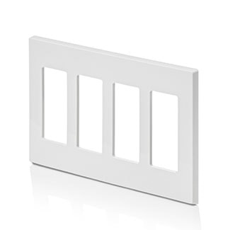 LEVITON 80312-SW PLAQUE 4G SANS VIS BLANC