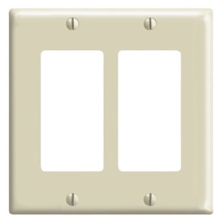 LEVITON 80409-I PLAQUE 2G DEC PLASTIVOIRE