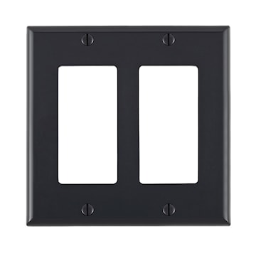 LEVITON 80409-NE PLATE 2G DEC NYLON BLACK 