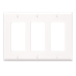 LEVITON 80411-W PLAQUE 3G DEC PLASTBLANC
