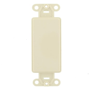 LEVITON 80414-T ADAPT BLANK DEC PLATE ALMOND CLEAR 