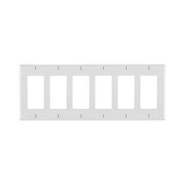LEVITON 80436-W PLAQUE 6G DEC PLASTBLANC