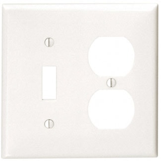 LEVITON 80705-W PLAQUE 2G INTERR RECPLAST NYLON BLANC
